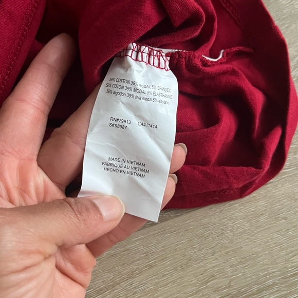 Motherhood Maternity Short Sleeve Cotton Shirts Set of 2 SZ S Red Blue - Picture 5 of 8